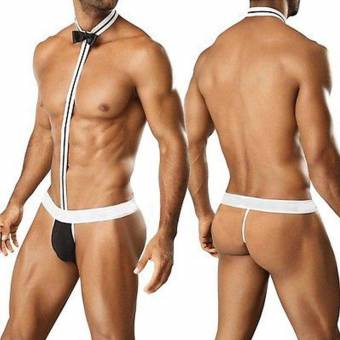 Cinnamou Sexy Pijama Lencería Ropa interior de hombre Mankini Thong Disfraz de ropa interior de mono de traje (Negro). Envíos a Guadalajara