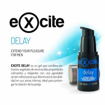 Gel retardante eyaculación hombre | Gel retardante sexual masculino ideal para prolongar la relacción con su pareja con extractos vegetales como el Cañamo, Mirtilo y Amapola California. Excite 15m