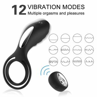 Pelepas Anillo Vibrador Pene Recargable para Pareja con Control Remoto con Mando Distancia,Estimulador de Cl-ítoris con Múltiples Vibraciones Inteligentes, Mastu-rbador Hombre Impermeable. Envíos 