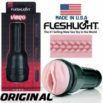 es la versión con vibrador de la manga masturbadora con forma de linterna más popular del mercado,