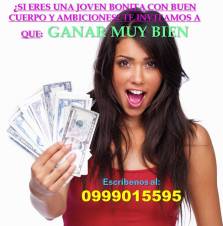 PARA SEÑORITAS GUAPAS TRABAJO FIJO Y CON BUENOS INGRESOS
