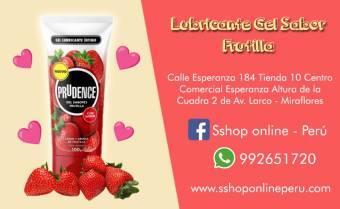 LUBRICANTE GEL SABOR FRUTILLA 100G PRUDENCE - MIRAFLORES