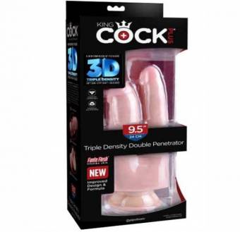 A-CONSOLADOR KING COCK PLUS 8 CON TESTICULOS.El consolador Plus Triple Density tiene un eje interior rígido y una piel exterior suave, detalles ...