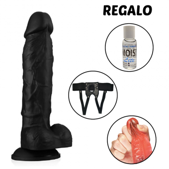 CONSOLADOR DE SILICONA CON ARNES Y LUBRICANTE EN SEXSHOP OFERTA
