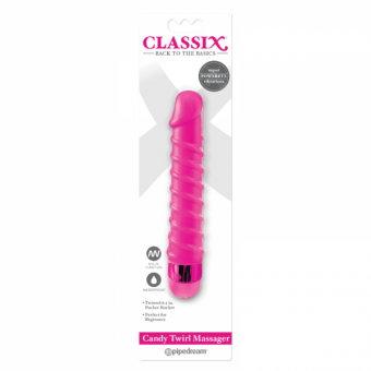 VIBRADOR CLASSIX CANDY TWIRL ROSA.Perfecto para principiantes, ¡este cohete de bolsillo multi-velocidad te dará una satisfacción alucinante