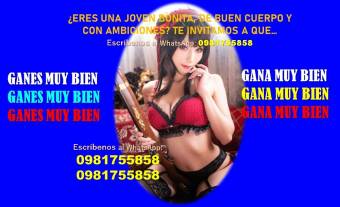 SI ERES BONITA, CULTA Y CON BUENAS COSTUMBRES TE INVITAMOS A GANAR MUY BIEN
