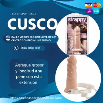 PROTESIS FUNDAS STRAPPY X-TENSION 7. Agregue grosor y longitud a su pene con esta extensión viene con arnés y cinturón. El material es lo suficienteme
