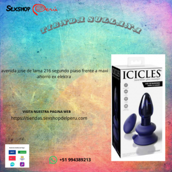 VIBRADOR ICICLES VIDRIO AZUL N° 85.  Está diseñado - wsp +51 994389213 - sullana...