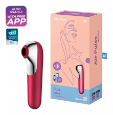 DUAL LOVE ROJO---VIBRADOR Y SUCCIONADOR--- TIENDA PAITA--SEXSHOP