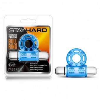 ANILLO TORO VIBRADOR STAY HARD 10 FUNCIONES AZUL. - wsp +51 994389213 -