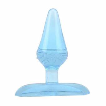 Es un consolador en azul transparente proporciona ejercicios de Kegel y del esfínter anal en su máxima expresión