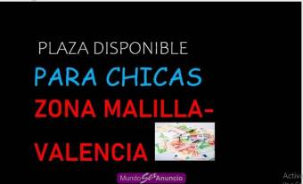 PLAZAS DISPONIBLES MUY BUENOS INGRESOS VALENCIA Y MAS SITIOS.