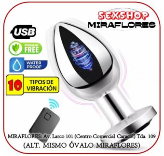 PLUG ANAL METAL VIBRADOR INALAMBRICO / SEXSHOP MIRAFLORES