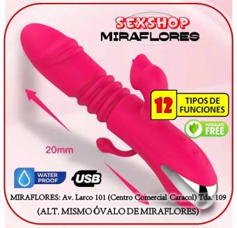 VIBRADOR RABBIT STRETCH LICK 12 FUNTION / SEXSHOP MIRAFLORES