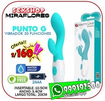 BRIGHTY VIBRADOR PUNTO G / 30 FUNCIONES / WATERPROOF / SEXSHOP MIRAFLORES