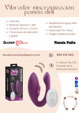 SEXSHOP69.. WPP: 950319453--PAITA -- VIBRADOR DIDI... PUNTO G ESTIMULADOR
