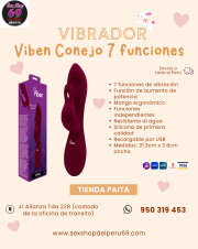 SEXSHOP69..WPP: 95039453--PAITA -- VIBRADOR ... CONEJO -- FUCSIA ,, 7 FUNCIONES--