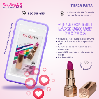 SEXSHOP69..WPP: 950319453..PAITA .. VIBRADOR MINI LAPIZ.. COLOR PURPURA