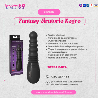 SEXSHOP69...WPP: 950319453--PAITA---VIBRADOR -----FANTASY---- NEGRO----GIRATORIO--GIRA