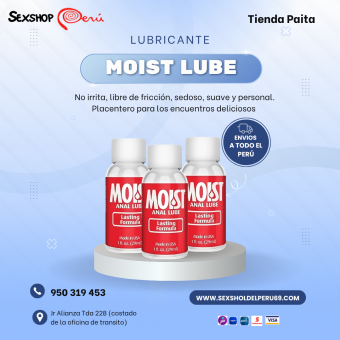 SEXSHOP69..WPP: 950319453--PAITA .. LUBRICANTE MOIST LUBE .. ROJO .. ETIQUETA