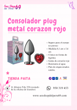 SEXSHOP69..WPP: 950319453-PAITA . PLUG .. GEMA CORAZON .. ROJO.. SMALL